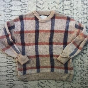 Cozy Plaid Kids Sweater